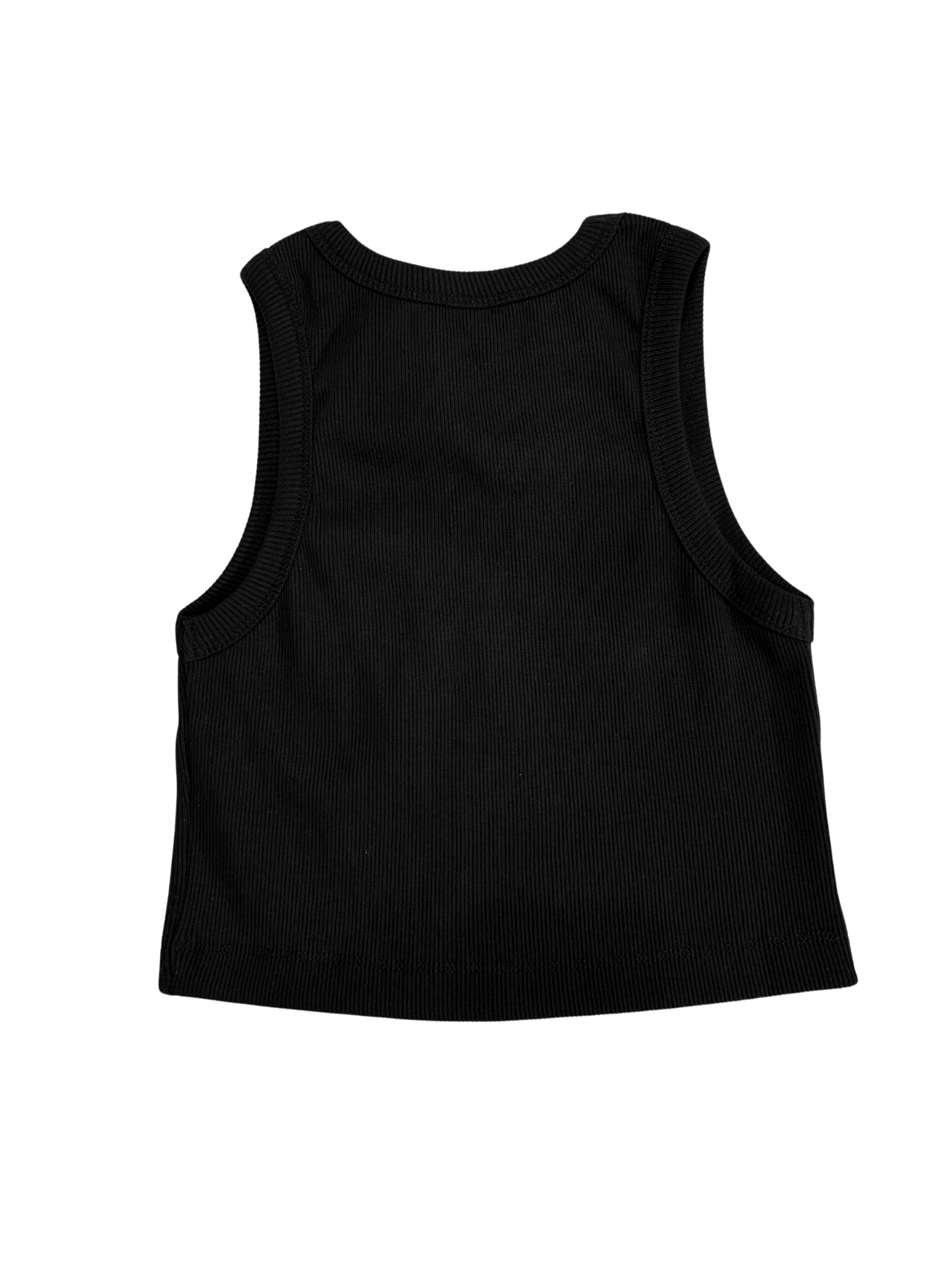 Classic Ribbed Tank Top- Black