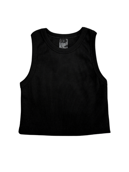 Classic Ribbed Tank Top- Black