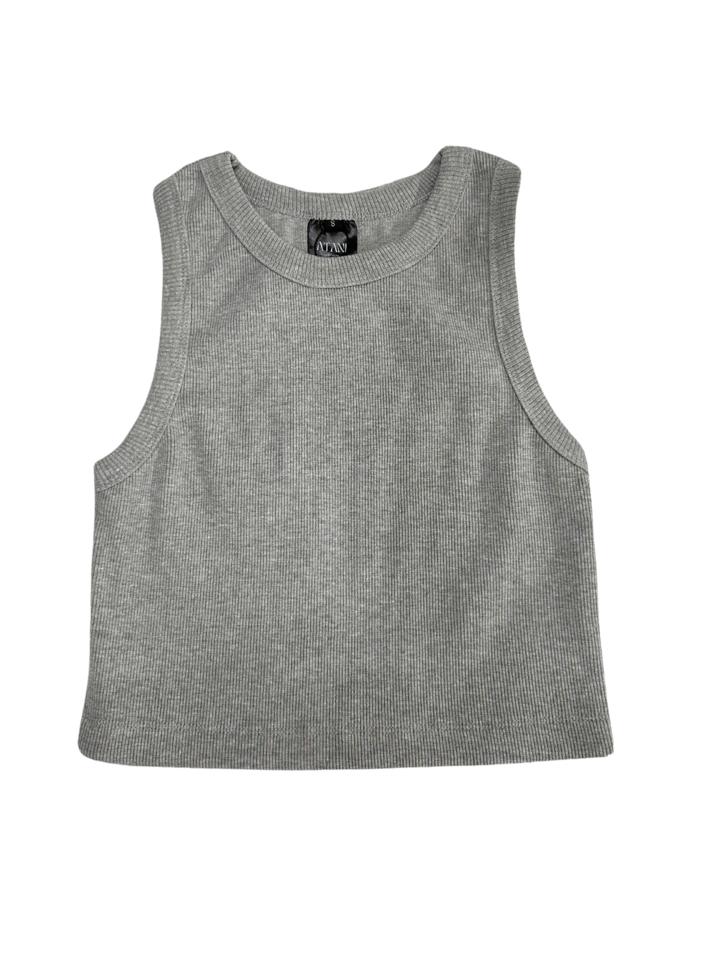 Classic Ribbed Tank Top- Grey Marle